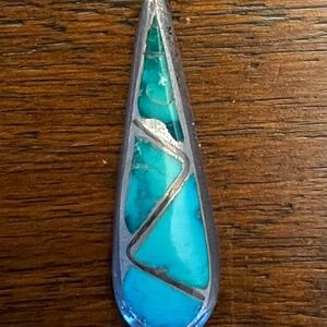 Vintage Turquoise Inlay Pendant